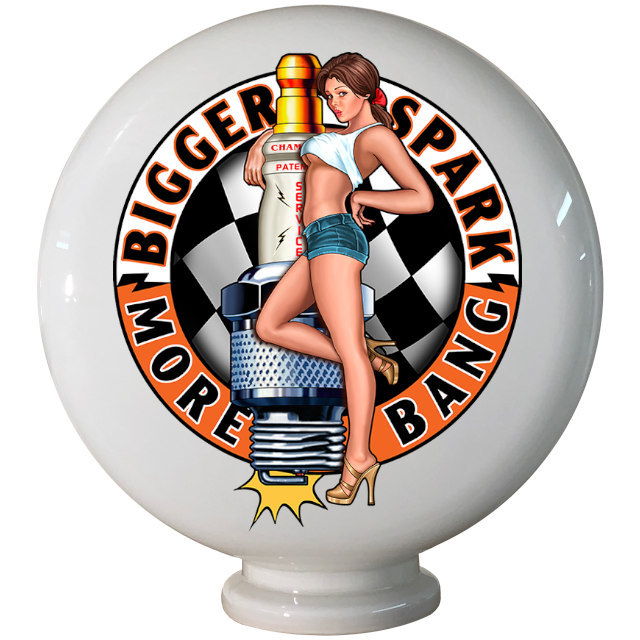 Bigger Spark More Bang Gas Pump Globe