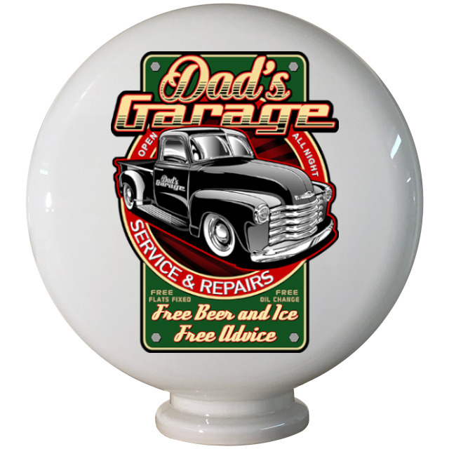Dads Garage Gas Pump Globe