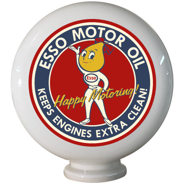 Esso Motor Oil Mrs Gas Pump Globe
