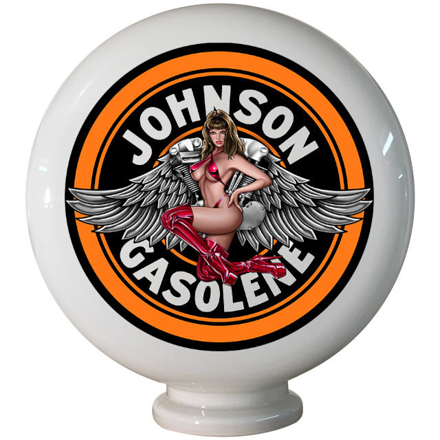 Johnson Gasoline Girl Gas Pump Globe