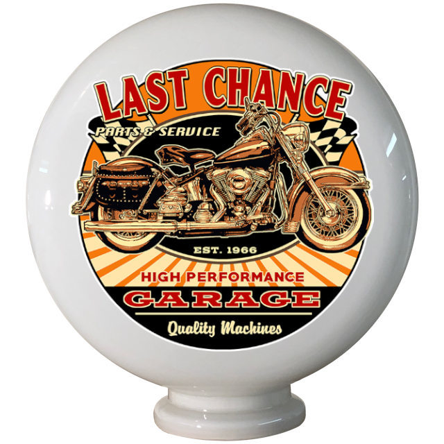 Last Chance Garage Gas Pump Globe