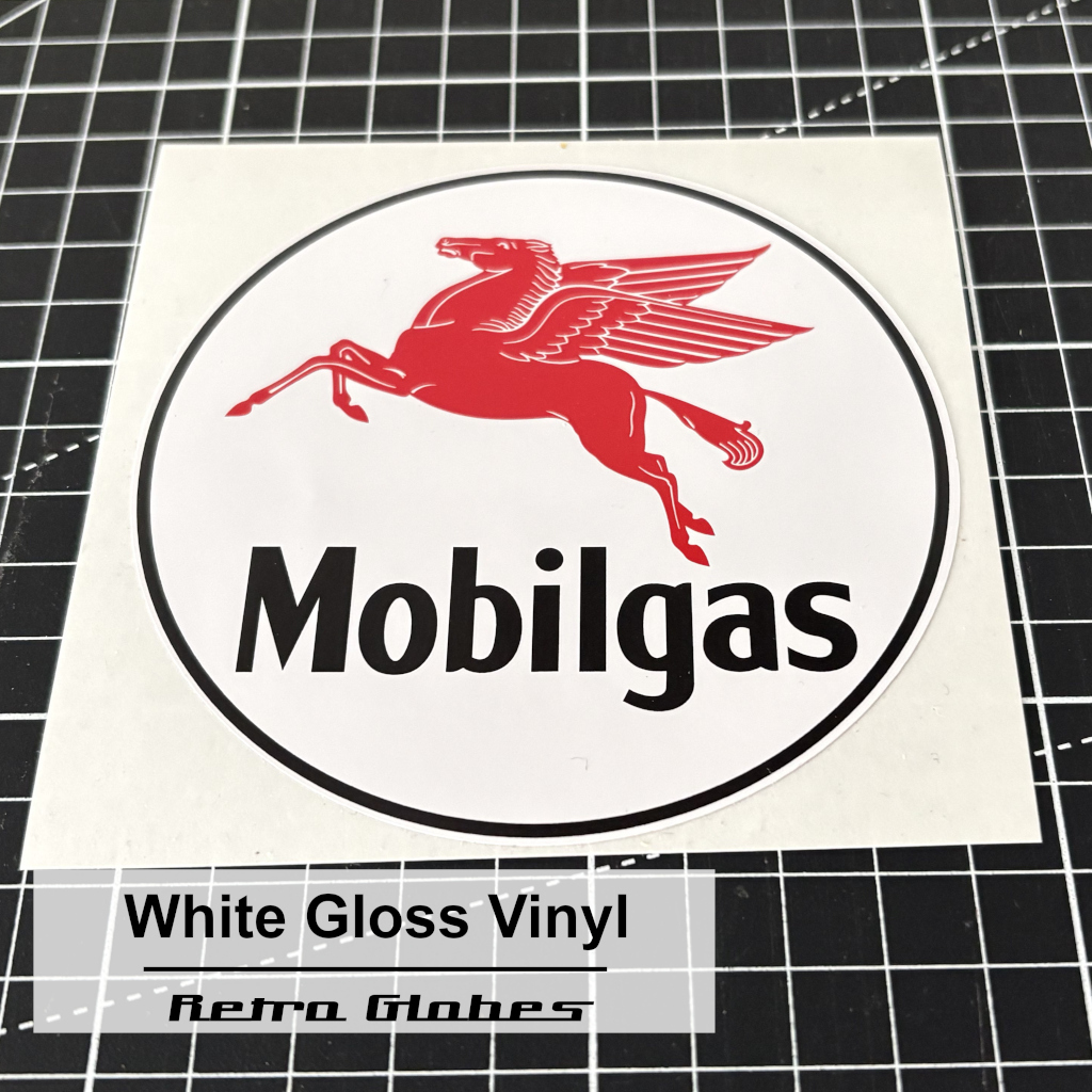 Mobilgas Black Printed Vinyl Sticker