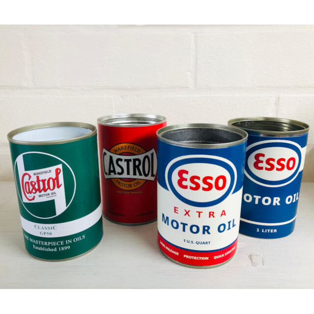 Set 4 replica oil cans