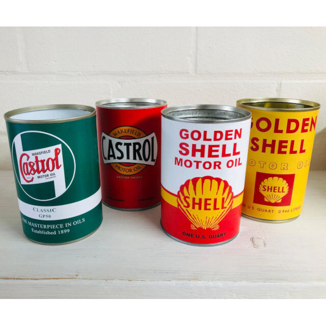 Set 4 replica oil cans