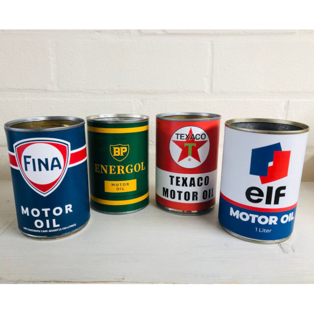 Set 4 replica oil cans