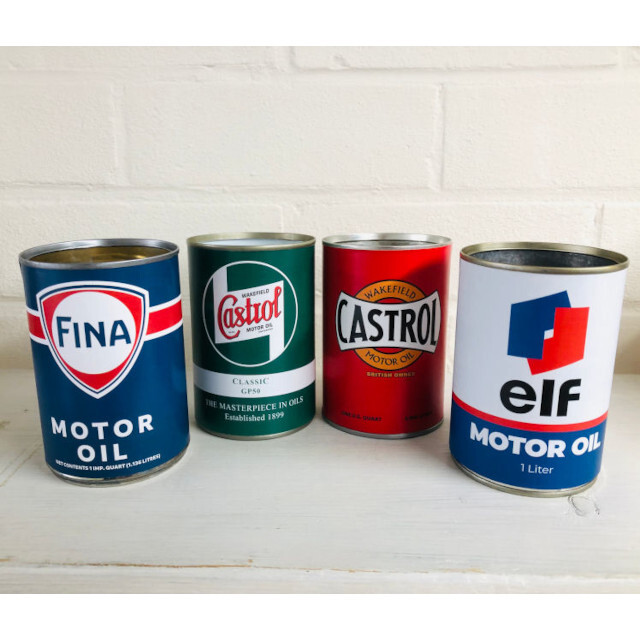 Set 4 replica oil cans