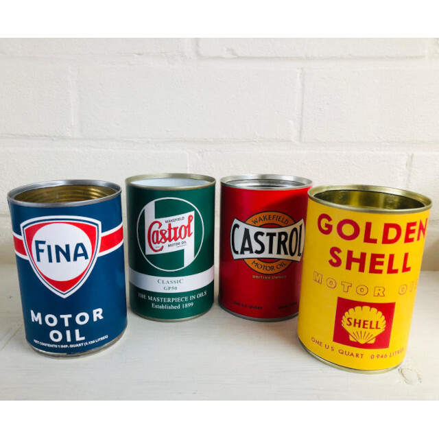 Set 4 replica oil cans