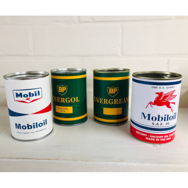 Set 4 replica oil cans