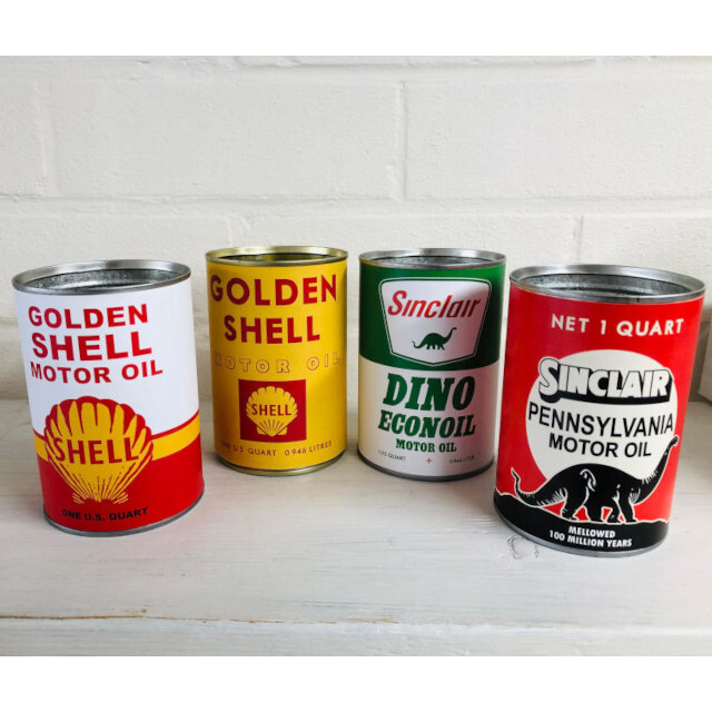 Set 4 replica oil cans