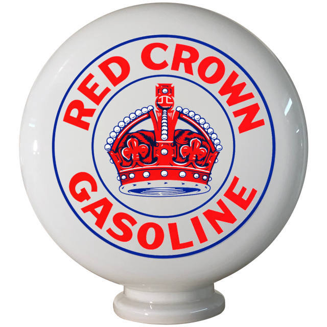 Red Crown Gasoline Gas Pump Globe