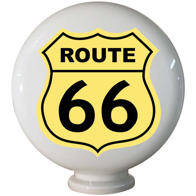 Route 66 Yellow Gas Pump Globe