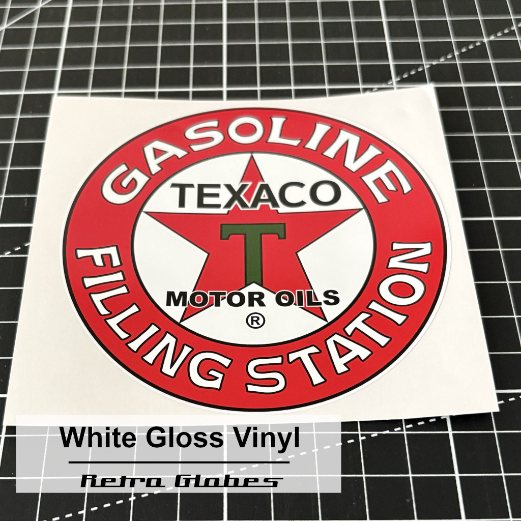 Texaco Filling Station Printed Vinyl Sticker