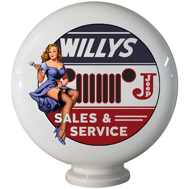 Willys Jeep Gas Pump Globe